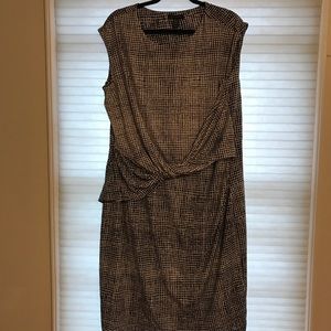 H by halston black and white patterned dress 1X